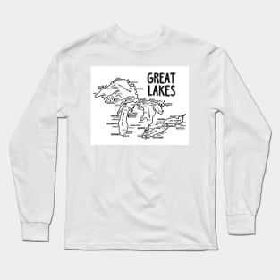 Great Lakes Map Long Sleeve T-Shirt